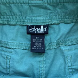 Vintage Rafaella Petites Pants 8P Green Wide Leg Crop Utility Y2K Gorpcore thumbnail 3