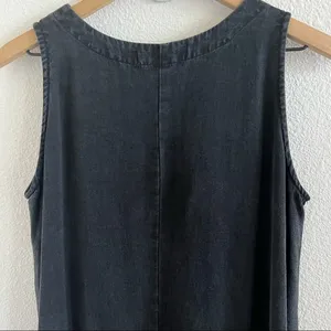 Cut Loose Black Fade Maxi Tank Dress Boho Lagenlook layering Casual Minimalist S thumbnail 6