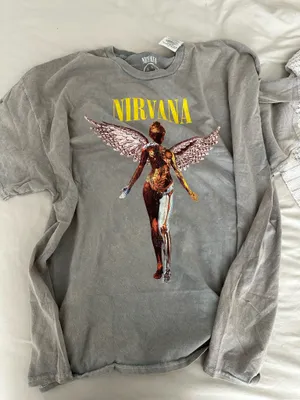 Oversized Nirvana Tee Gray Size 2X thumbnail 1