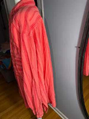 We The Free Coral Stripe Button-Front Tunic thumbnail 8