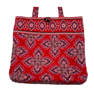 Vera Bradley Frankly Scarlet Quilted Tote Bag Red Paisley Travel Tote thumbnail 4