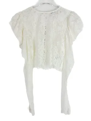 NWOT Naked Wardrobe The Statement Puff Sleeve Lace Crop Top Size Small S NEW thumbnail 2
