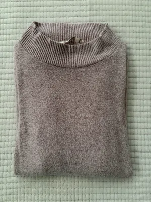 Women’s Lightweight Mock Neck Pullover Sweater - Dusty Pink Size S thumbnail 8