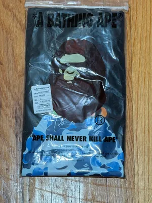 A (Bathing) blue camo Ape BAPE black T-Shirt L NWT thumbnail 4