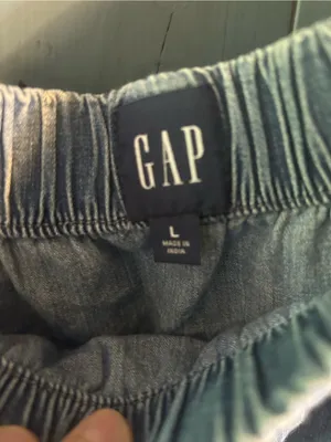 GAP Light Blue Chambray Tiered Pull-On Summer Skirt | Size Large thumbnail 3