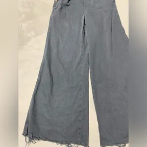 Aerie wide leg cropped charcoal overalls medium thumbnail 2
