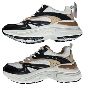 Skechers Hazel Fashion Gal Black White‎ Tan Women's Lace Up Sneakers Size 7.5 thumbnail 4