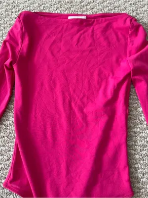 Aritzia Women's Bright Pink Long-Sleeve Bodysuit thumbnail 4