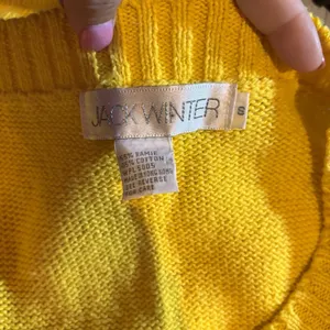 Jack Winter Sweater Vest Yellow Paisley Pocket Knit Women's Size Small Vintage‎ thumbnail 4