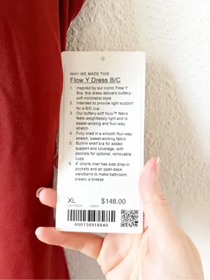 Lululemon Flow Y Dress B/C Cup Cranberry Charm Size XL Athleisure Sporty Tennis thumbnail 4