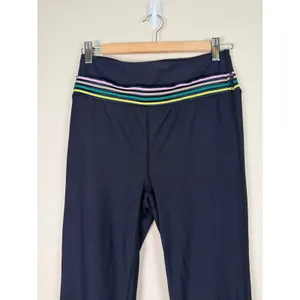 FP Movement Black Ribbed Flare Leggings Multi Stripe Waistband‎ Womens Size M thumbnail 3