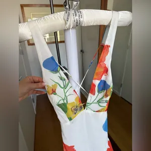 Selfie Leslie *NWT* Saints & Secrets Veda Strappy Back Ruffle Maxi Dress White thumbnail 4