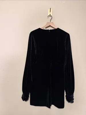a loves a Black Velvet Bow Tie Dress Size Large thumbnail 6