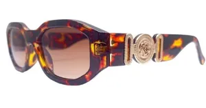 Leopard Print Sunglasses With Gold Accents Brown thumbnail 1