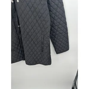 Garnet Hill Women's Quilted‎ Coat Jacket Black Sz 14 Removable Hood thumbnail 4