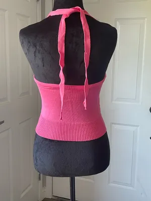 Body By Michelle Ribbed Tie Neck Halter Top thumbnail 2
