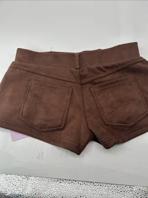 Brown Women's Suede-Look High-Waist Shorts thumbnail 6