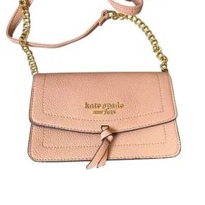 Kate Spade New York Knott‎ Pebbled Leather Flap Crossbody Bag Pink Chain Detail thumbnail 2