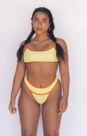 Sienna swim high rise bikini bottom Yellow thumbnail 1