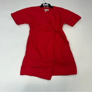 GANNI red Mini Wrap Dress Size 34 Small thumbnail 4