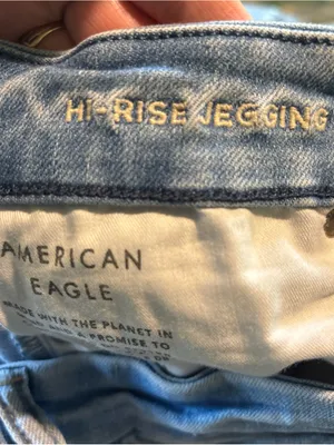 American Eagle Outfitters Light Blue Ripped Skinny Jeans thumbnail 5