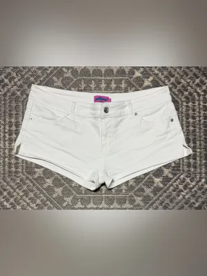 Edikted White Jagger Low Rise Denim Shorts Sz L New without tags thumbnail 4