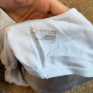 Offline by Aerie White Cropped Tank Top Size Small thumbnail 5
