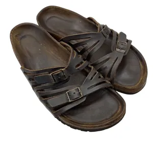 Birkenstocks Sz 38 US W7 Brown‎ Leather Mayari Arizona Granada slide Sandals Y2K thumbnail 1