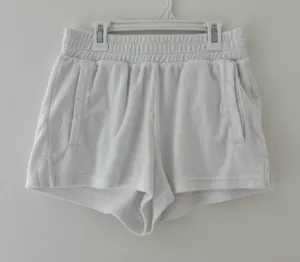 Aerie white terry shorts with pockets thumbnail 1