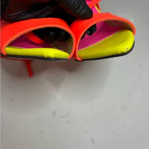 Neon Color Block Lace-Up Stiletto Heels Vibrant Party Sandals Size 42 thumbnail 10