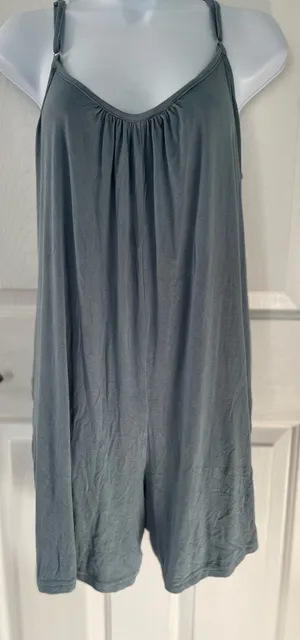 Arknoik Romper Jumpsuit Sleeveless Loose Fit Adj Straps Pockets Size L thumbnail 1