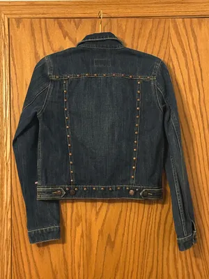 Polo Jeans Co. by Ralph Lauren Dark Blue Vintage Studded Denim Jacket - Size M thumbnail 2