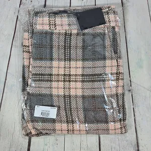 AREA STARS Plaid Wide Leg Pants Trousers Womens‎ Large Pink Grey Flannel Blend thumbnail 10