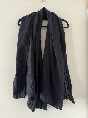 Aerie Black 100% Cotton Oversized Scarf Wrap Crinkle Gauze Lightweight Capsule thumbnail 1