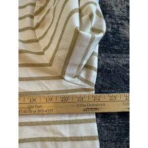J.Crew Artist Shirt White Gold Stripe Long Sleeve Womens Large Button Accent NEW thumbnail 10