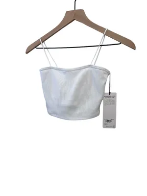 Alo Goddess Ribbed Bandeau Top White XS NWT SOLD OUT thumbnail 5
