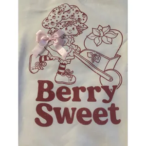 Strawberry Shortcake "Berry Sweet" Sweatshirt Women's Large Pink Bow Coquette thumbnail 2