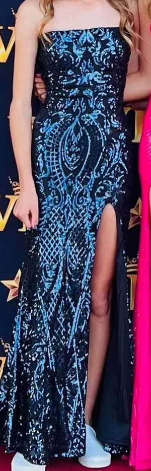 Windsor Navy Blue Prom Dress thumbnail 2