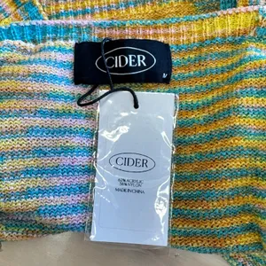NWT Cider Space Dye Knit Button Front Crop Tank Top Multi Color Size‎ Medium thumbnail 4