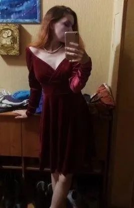 Red velvet king sleeve mini small Nwot red bling dress v thumbnail 3