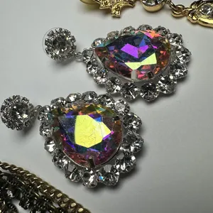 Sparkly Statement Rhinestone Mix Dangle Drop Pierced Earrings Lot Of 3 thumbnail 4