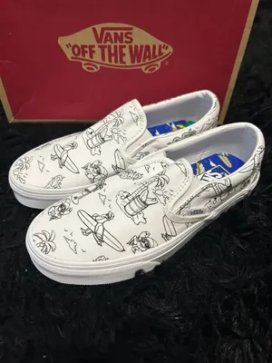 VANS customisable "U-Color" / "U-Paint" white slip on shoes sneakers sz 7 new thumbnail 2