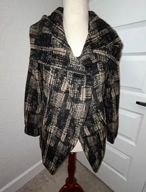 Funktational Long Sleeve Lagenlook Wool Blend Coat thumbnail 1
