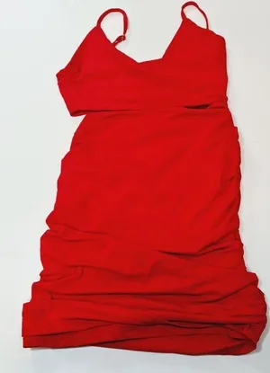 Superdown Darcey Ruched Mini Dress in Red XS thumbnail 1