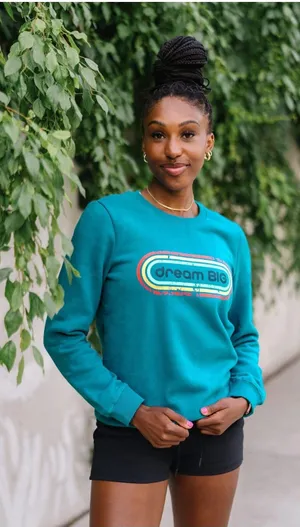 Zyia Active Dream Big Woman’s L Blue Sweatshirt Size Large Outdoor Or Casual thumbnail 1