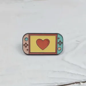 Heart Design Nintendo Switch Gaming Console Enamel Pin Blue thumbnail 3
