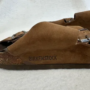 Birkenstock Milano Sandals Suede Leather Brown Womens Size 7 37 EU Grunge‎ Retro thumbnail 5