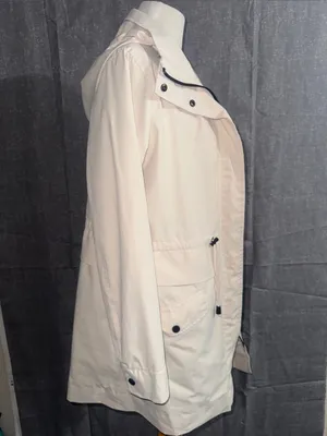 Two by Vince Camuto Cream Trench Coat with Black Trim thumbnail 3
