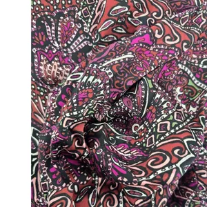 Maeve Midi Dress Womens Small Paisley Purple Puff Sleeve Tiered EUC thumbnail 4