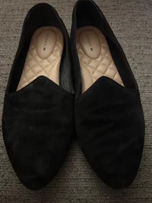 Birdies Black Suede Pointed Toe Women’s Flats Size 9 thumbnail 1